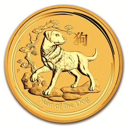 2018狗年金幣(1/2 oz)(全新，未流通)